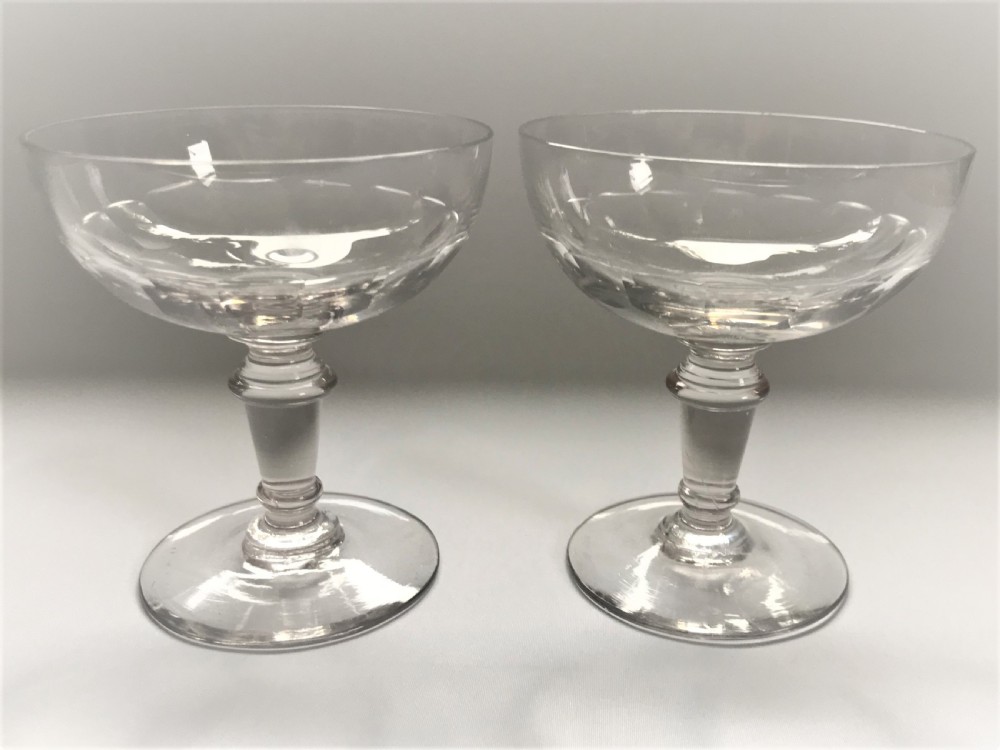 A pair of French cut glass champagne bowls View II