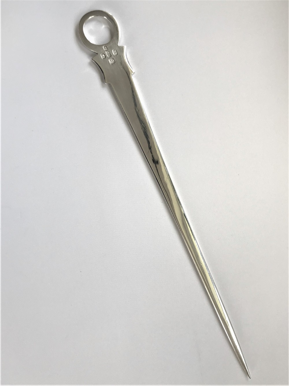 A Georgian Irish silver meat skewer View III