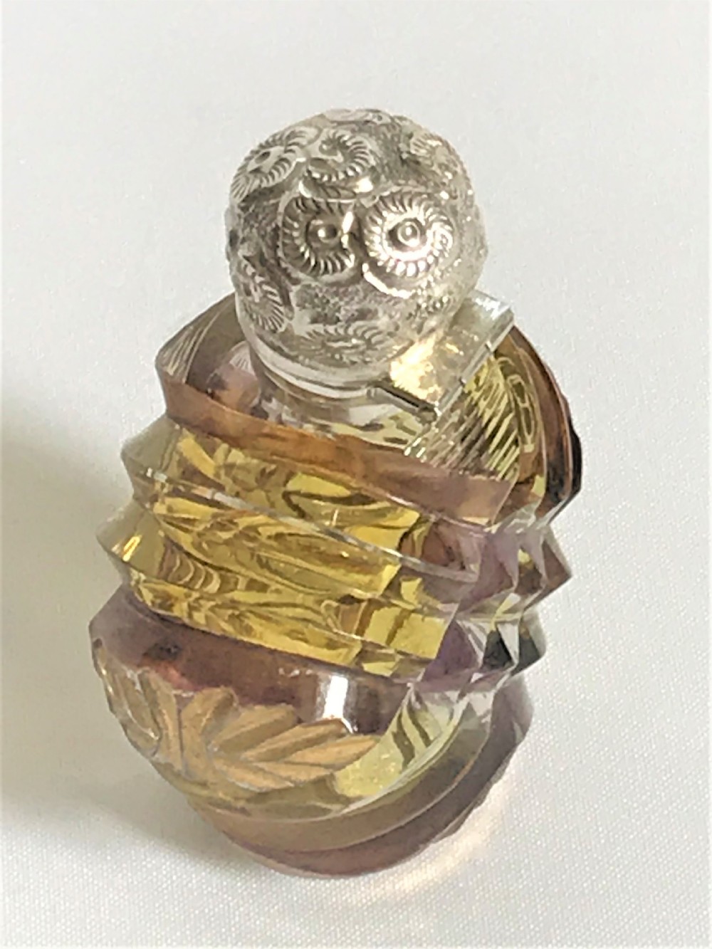 A superb Victorian silver mounted amber glass scent bottle View IV