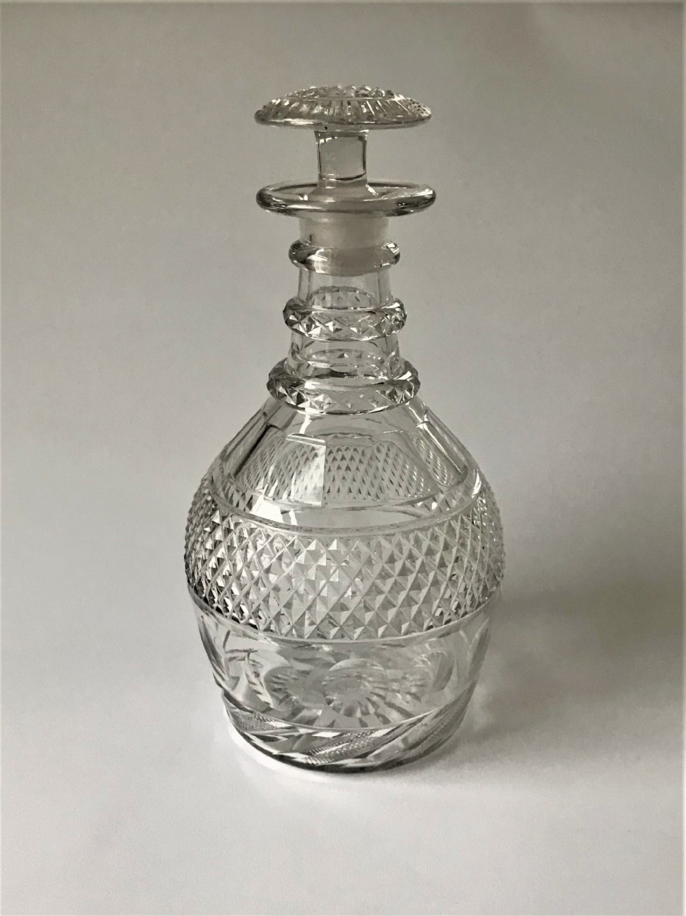 A Handsome Full Size Georgian Cut Glass Decanter