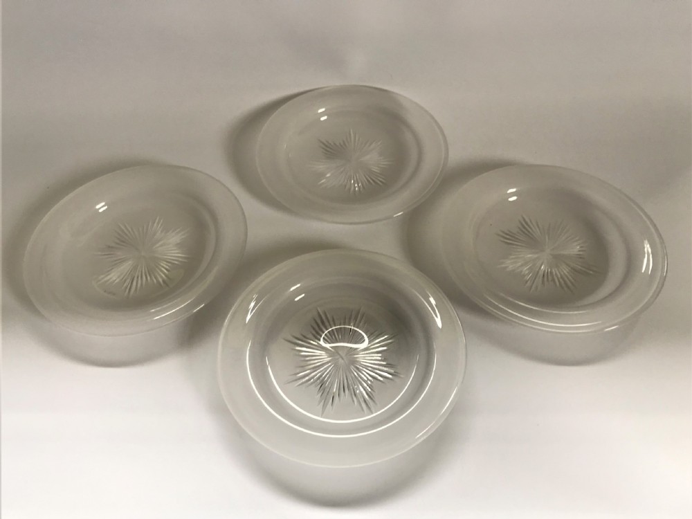 A gorgeous set of 4 Victorian ice plates