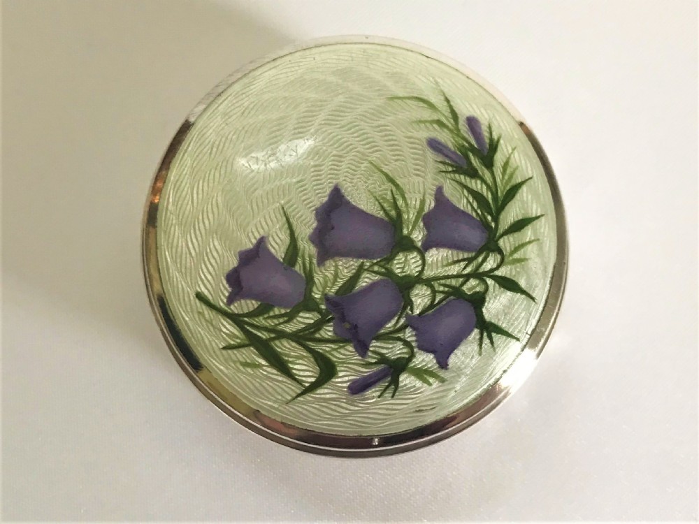 A gorgeous silver & enamel lidded trinket pot View III