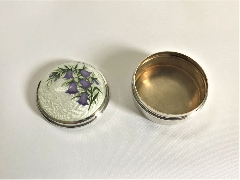 A gorgeous silver & enamel lidded trinket pot View IV