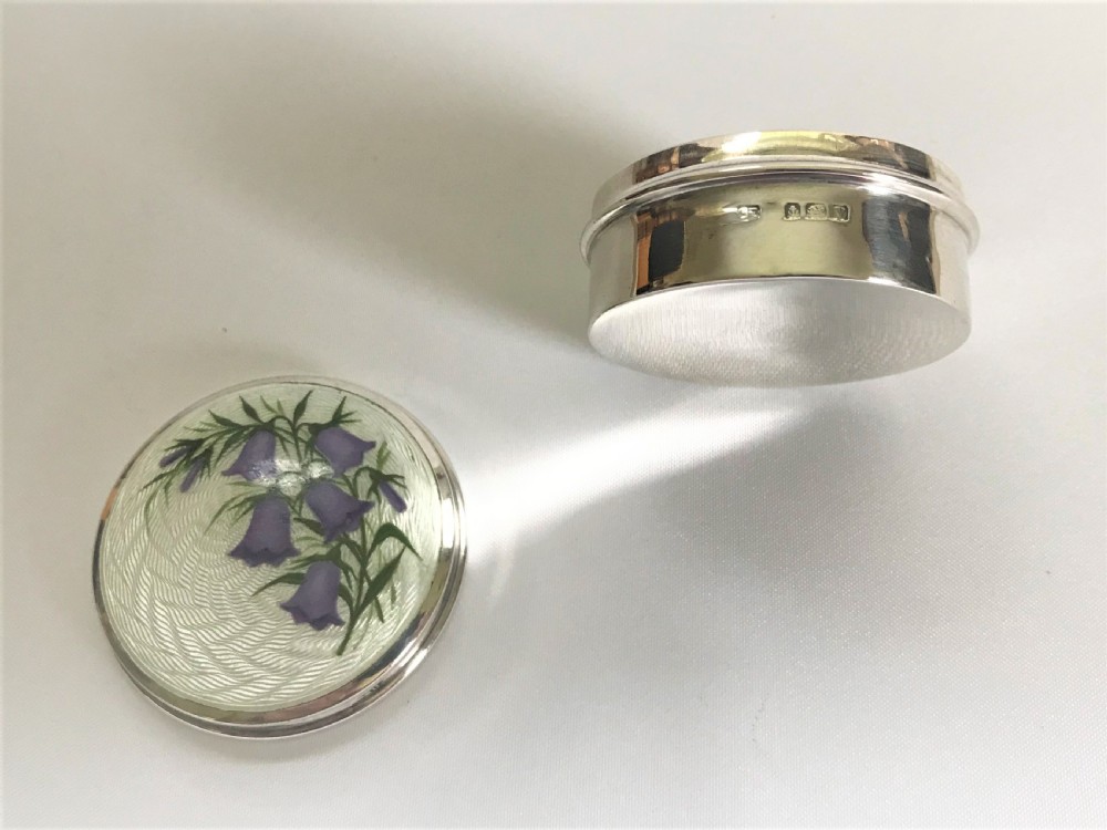 A gorgeous silver & enamel lidded trinket pot View V