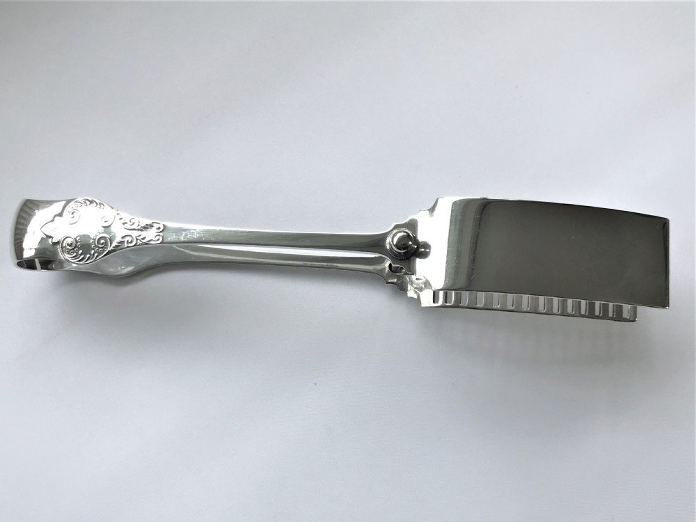 A superb quality pair of silver asparagus tongs View IV
