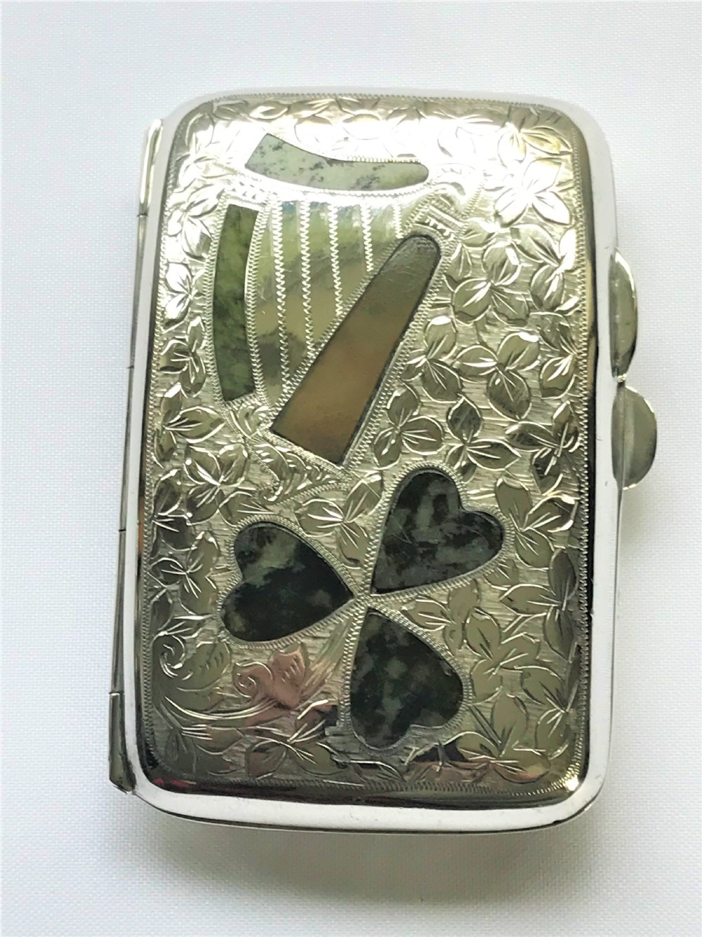 A superb Irish interest Edwardian silver cigarette case View II