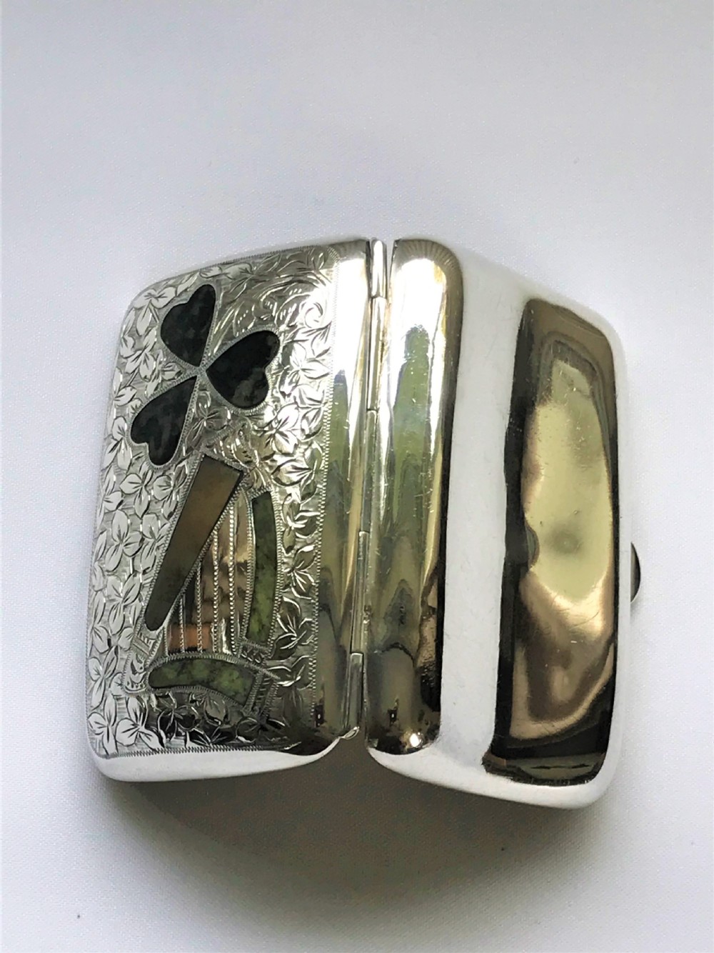 A superb Irish interest Edwardian silver cigarette case View VI