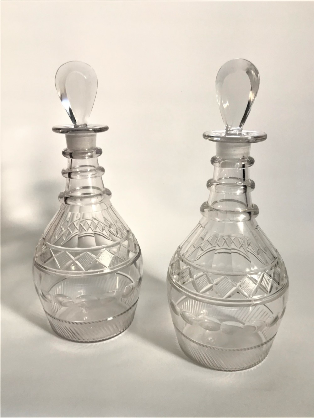 A fabulous pair of full size Georgian decanters