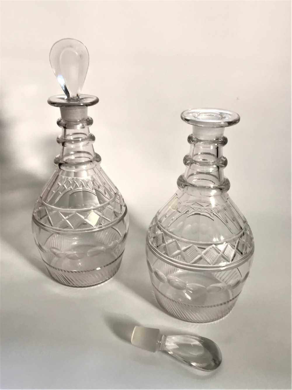 A fabulous pair of full size Georgian decanters View III