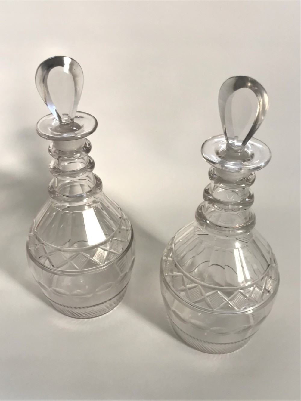 A fabulous pair of full size Georgian decanters View V