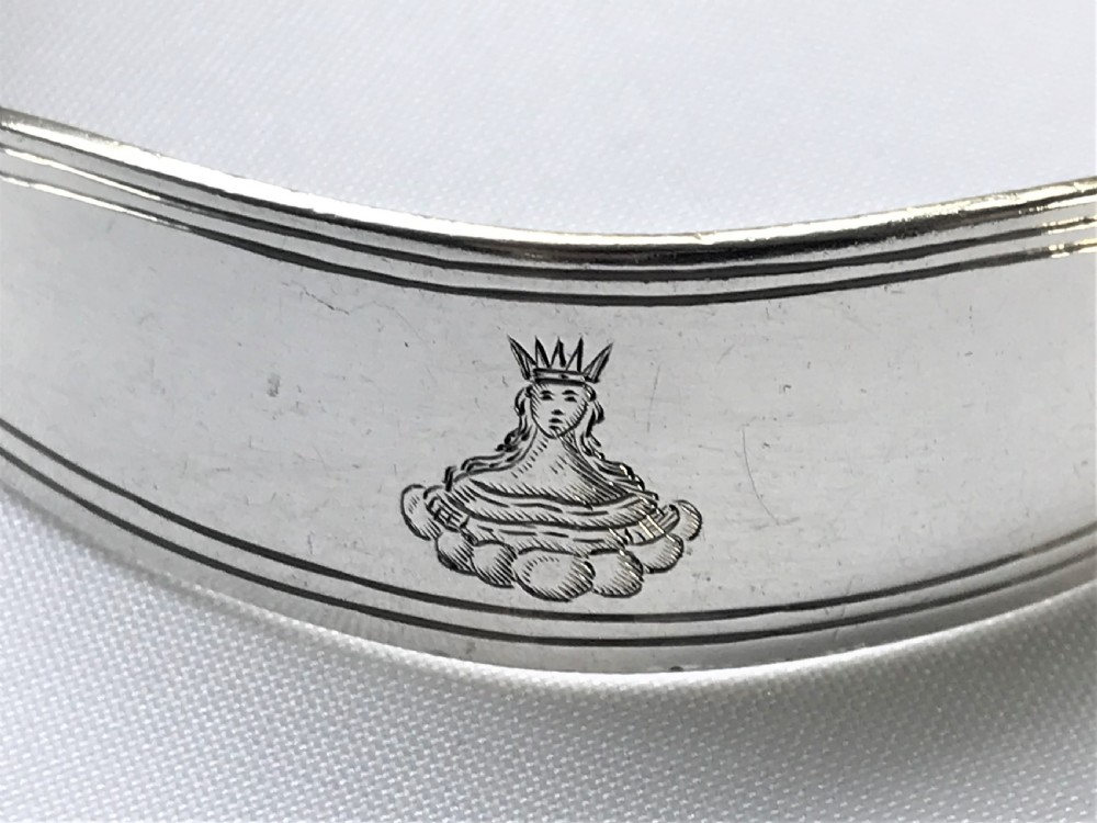 A rare Victorian silver decanter label collar View III