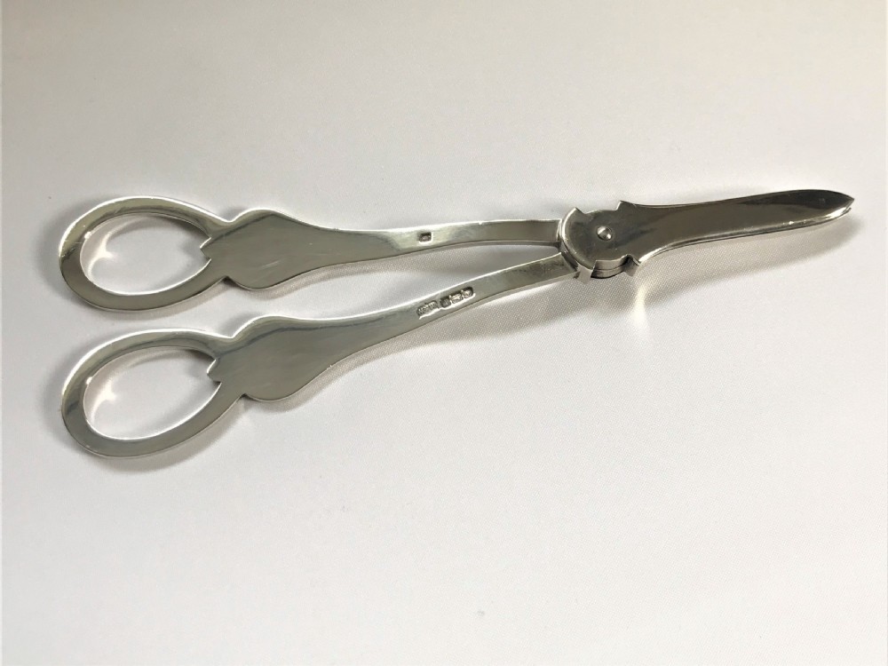 A boxed pair of Mappin & Webb silver grape shears View III