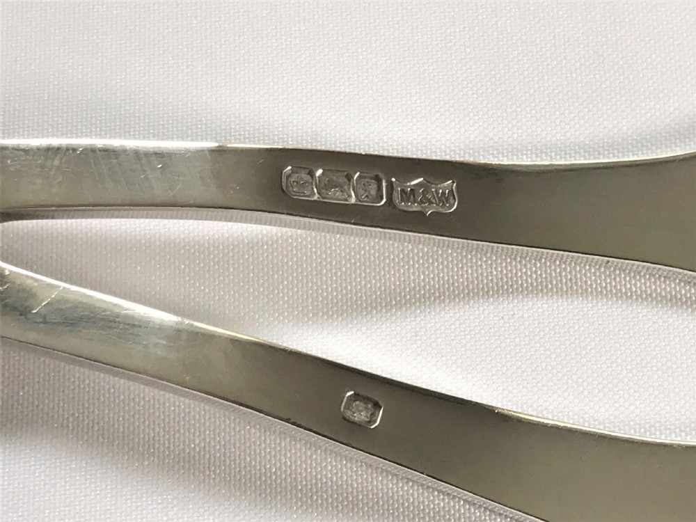 A boxed pair of Mappin & Webb silver grape shears View VI