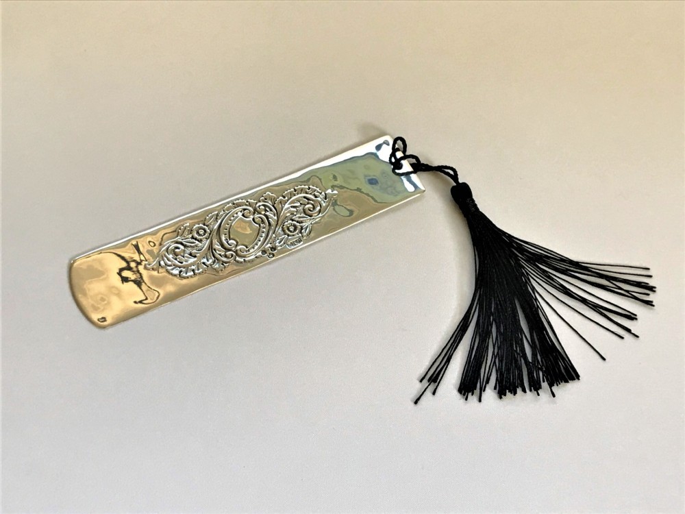 A superior large Victorian silver bookmark