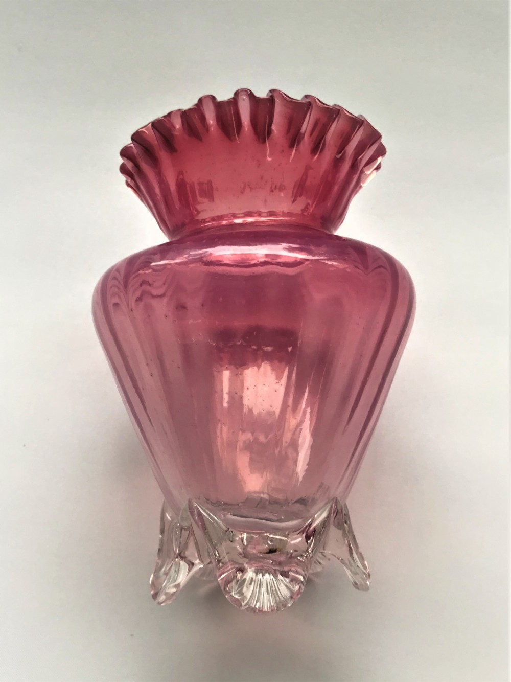 A lovely Victorian vaseline glass posy vase View III