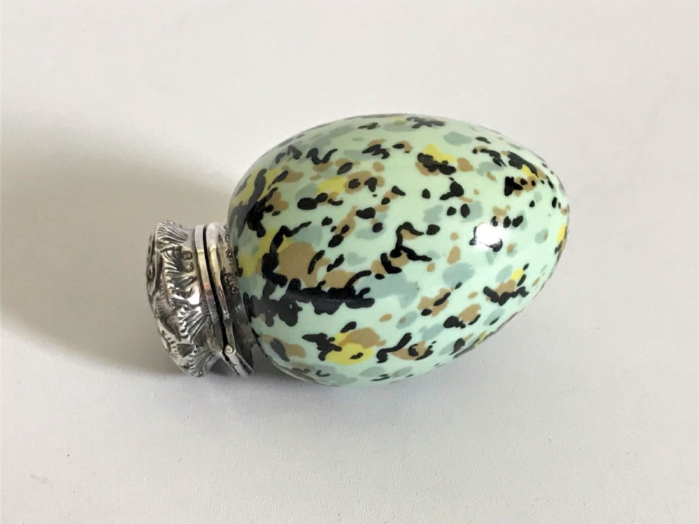 A Gorgeous Victorian Silver Mounted 'Egg' Scent Bottle View II
