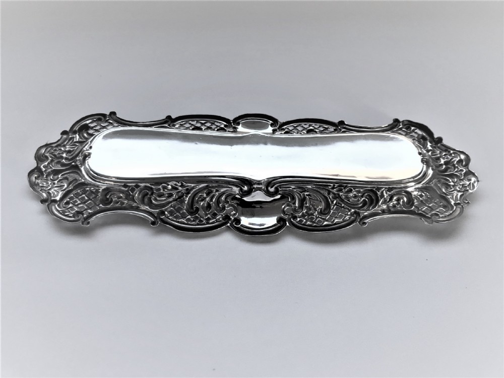 A pierced Edwardian silver pen tray View IV