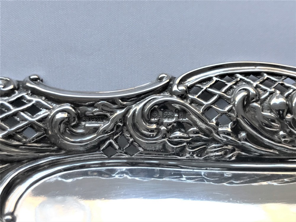 A pierced Edwardian silver pen tray View VI