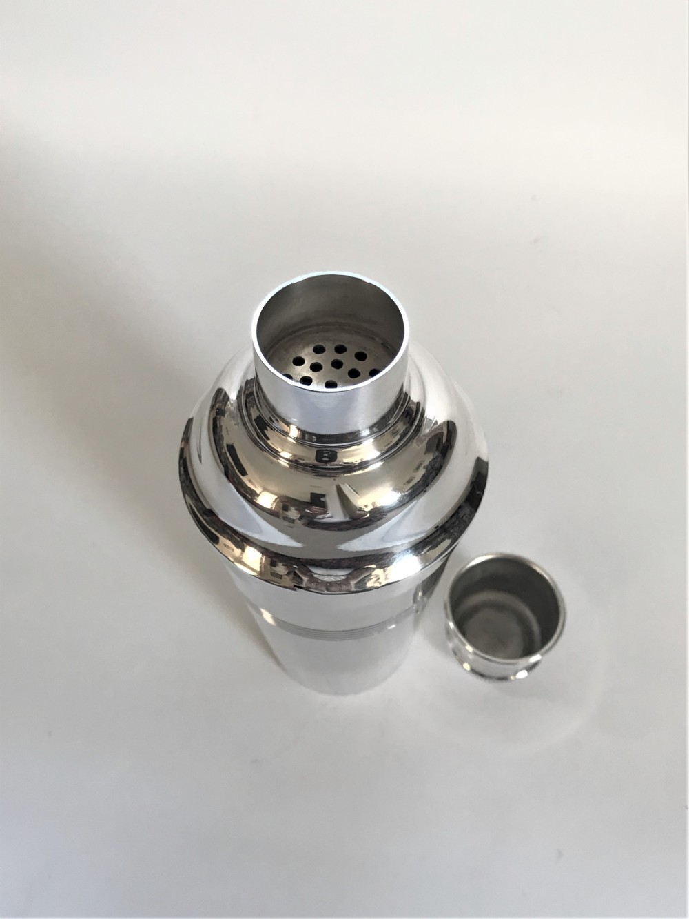 A stylish Art Deco silver plated cocktail shaker View V