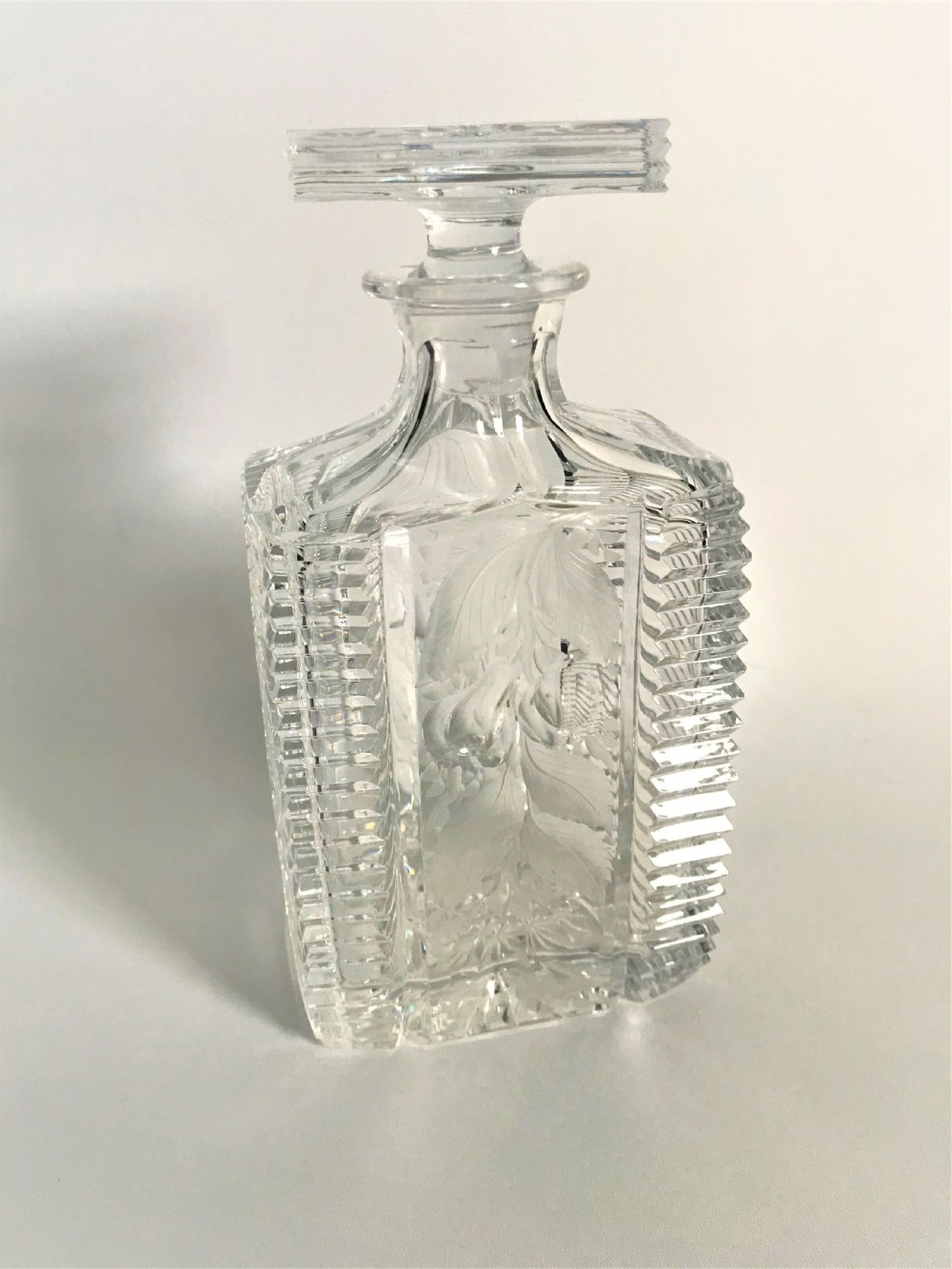 An outstanding Art Deco cut glass decanter