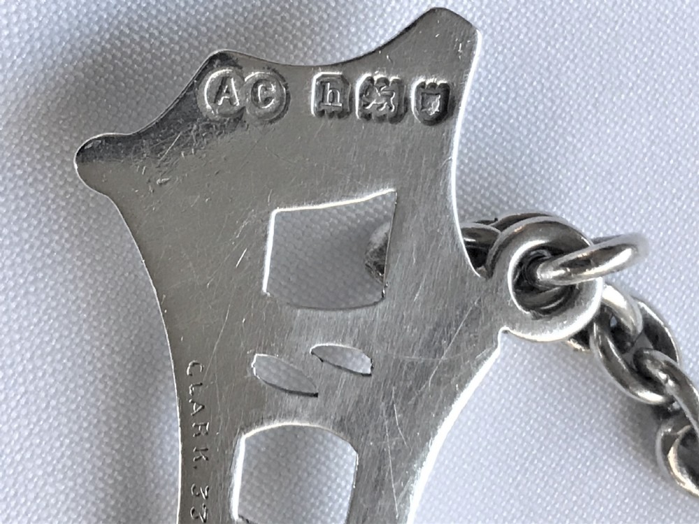 A superior Edwardian silver Gin decanter label View III