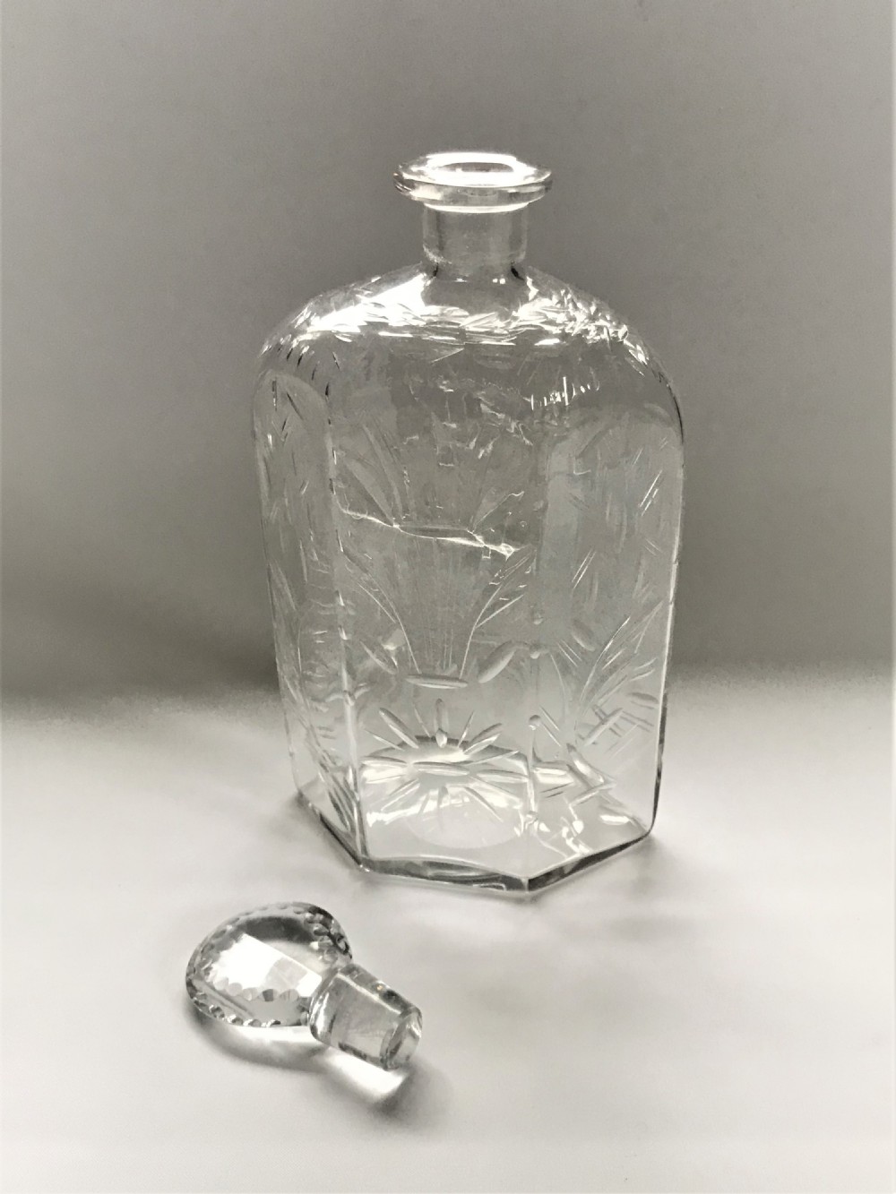 A gorgeous Whitefriars intaglio cut decanter View VI