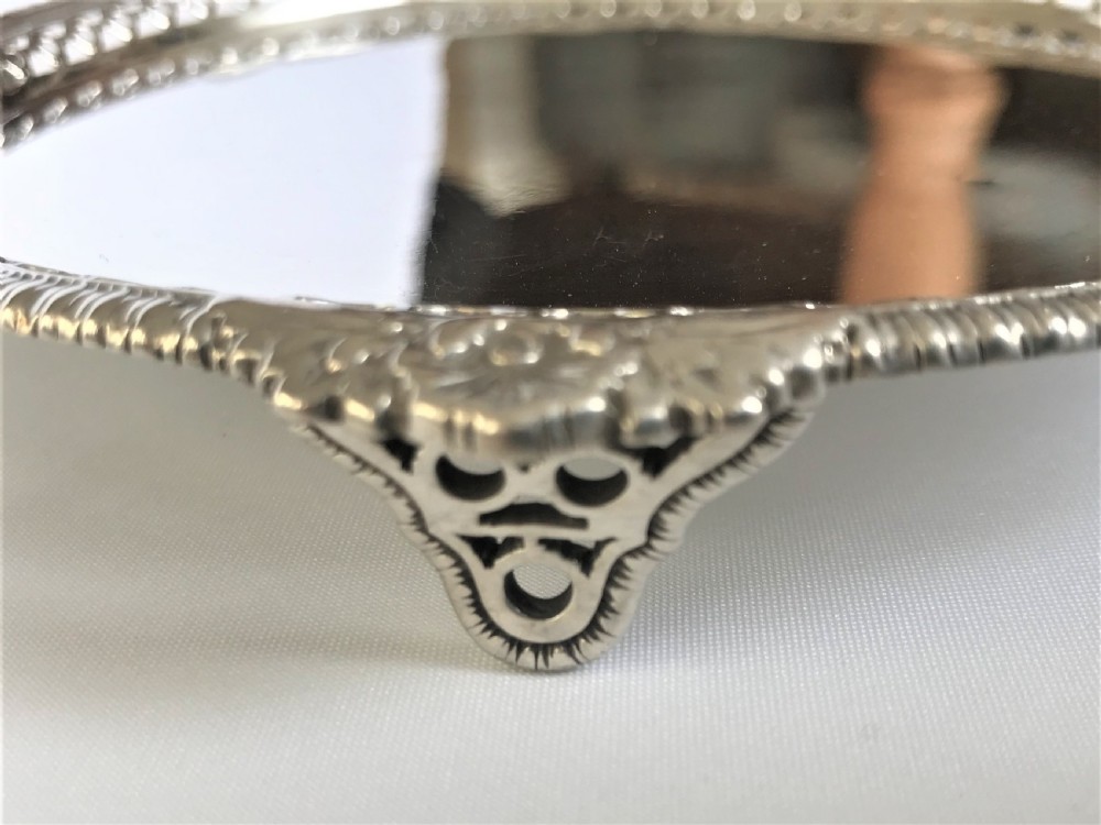 A superb small silver salver or card tray View III