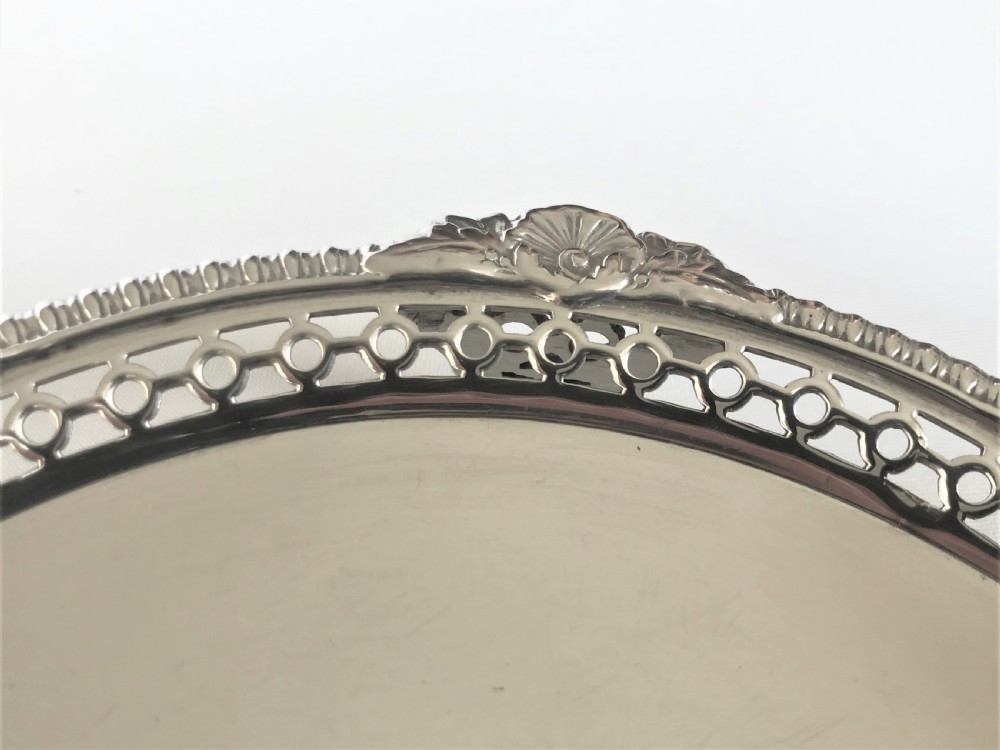 A superb small silver salver or card tray View V