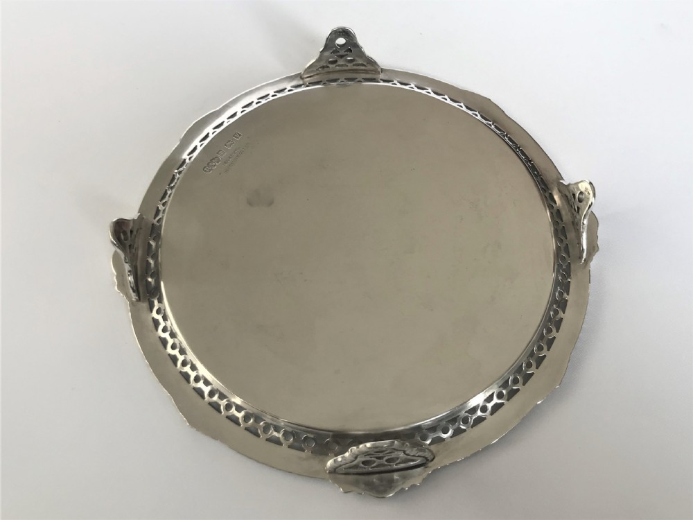 A superb small silver salver or card tray View VI