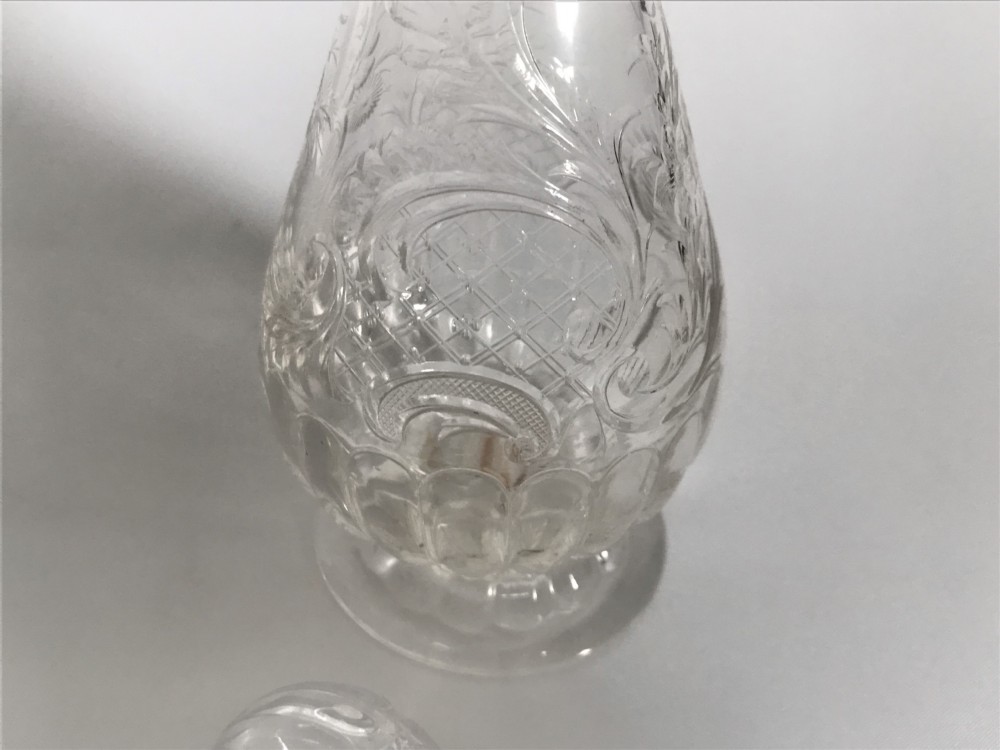A Stevens & Williams intaglio cut liqueur decanter View VI