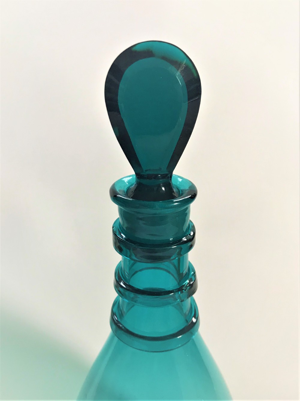 A rare Georgian decanter in unusual teal colour View II