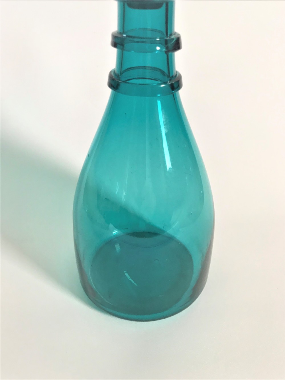 A rare Georgian decanter in unusual teal colour View III