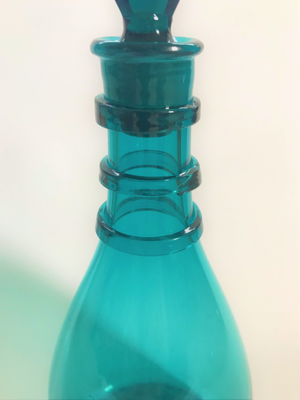 A rare Georgian decanter in unusual teal colour View IV