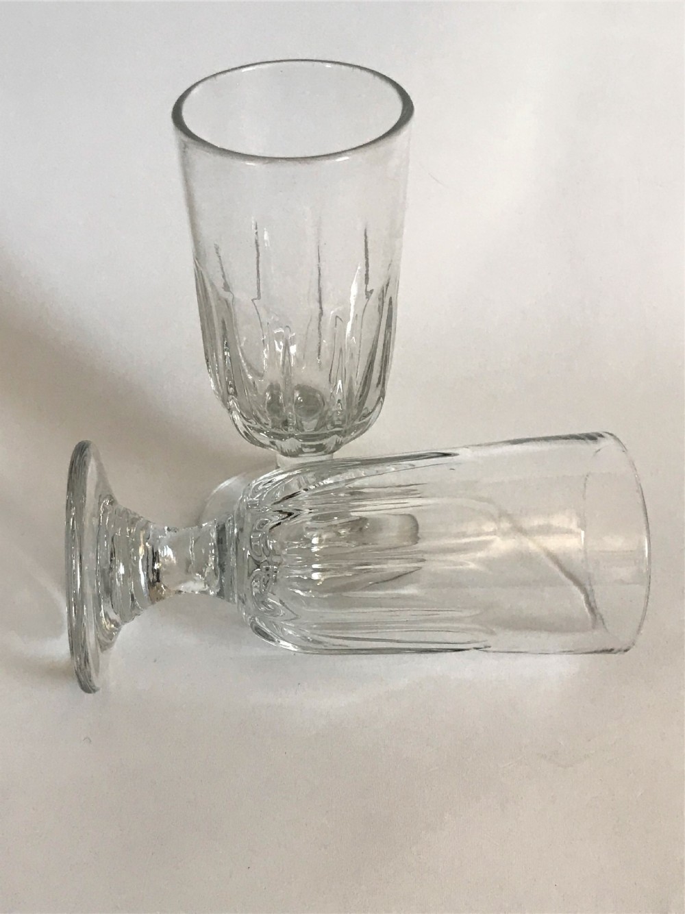 A pair of Georgian petal molded dwarf ale glasses View II