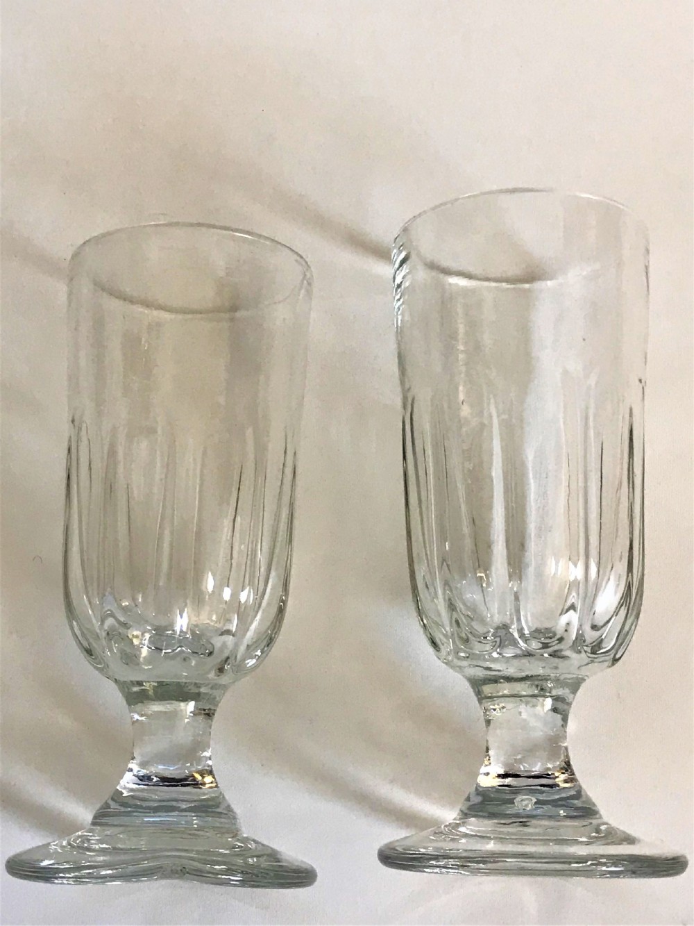 A pair of Georgian petal molded dwarf ale glasses View III