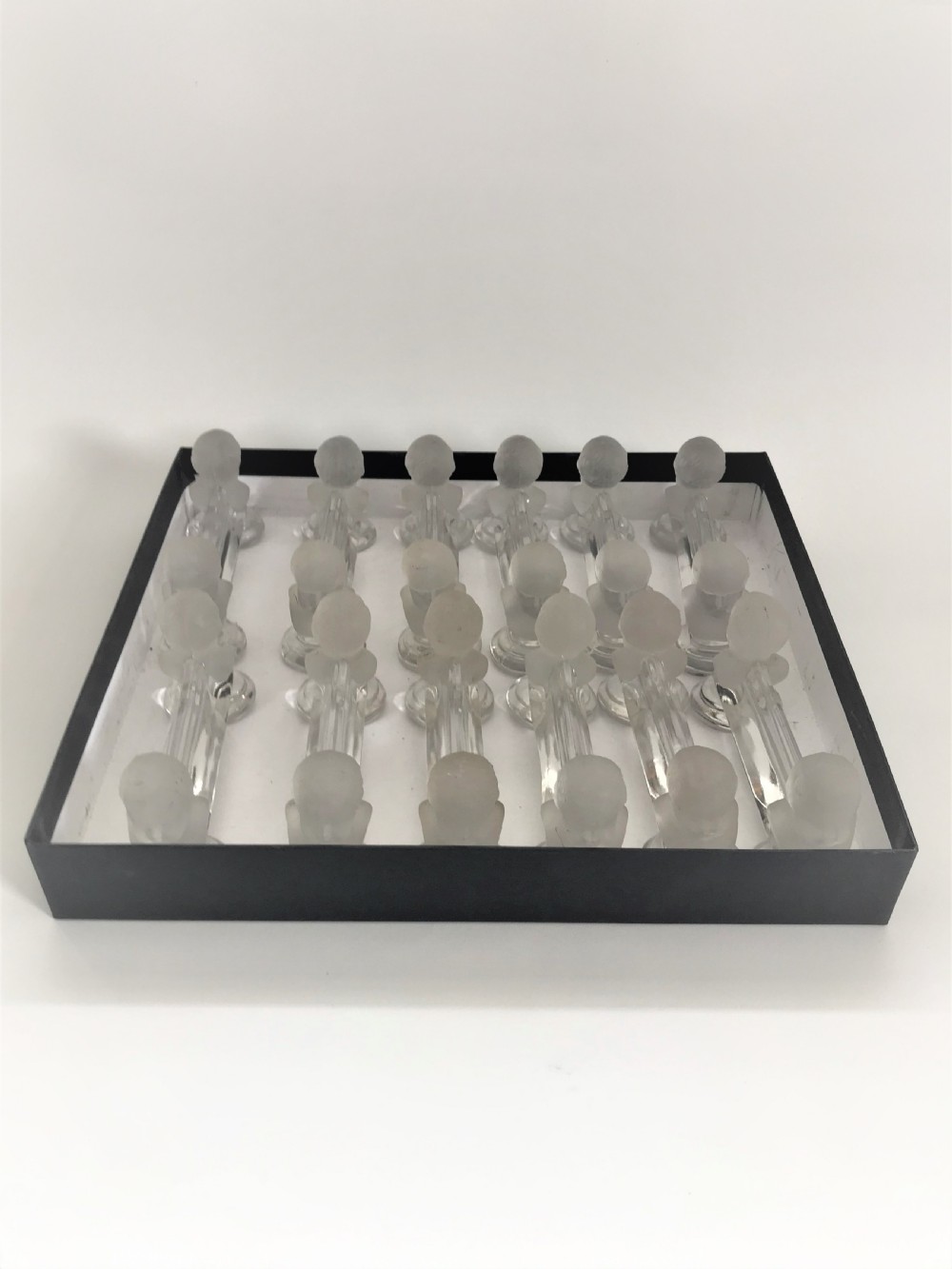 A fabulous set of 12 Baccarat glass knife rests