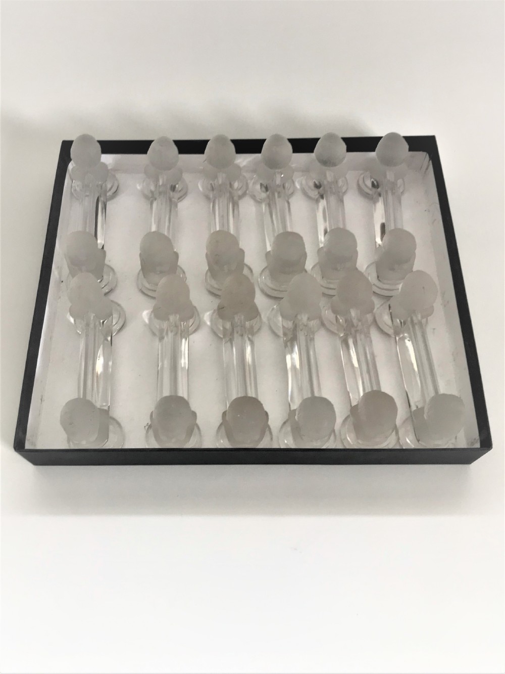 A fabulous set of 12 Baccarat glass knife rests View II