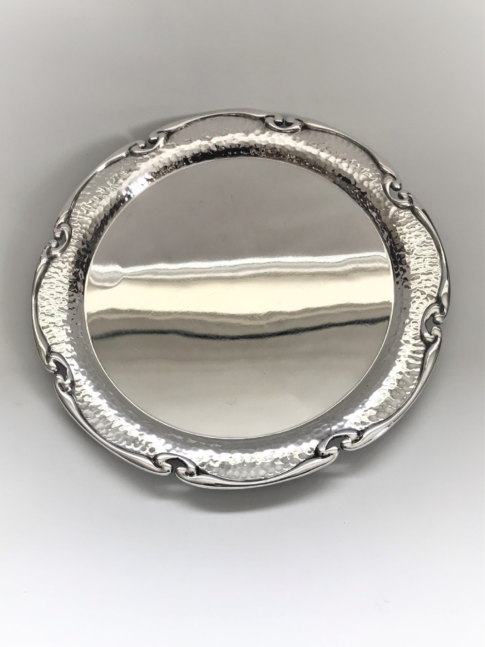 A stylish Arts & Crafts silver plated salver View II