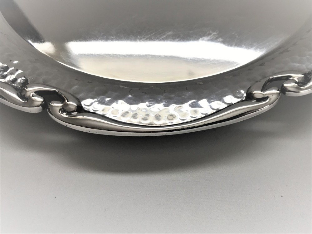 A stylish Arts & Crafts silver plated salver View IV