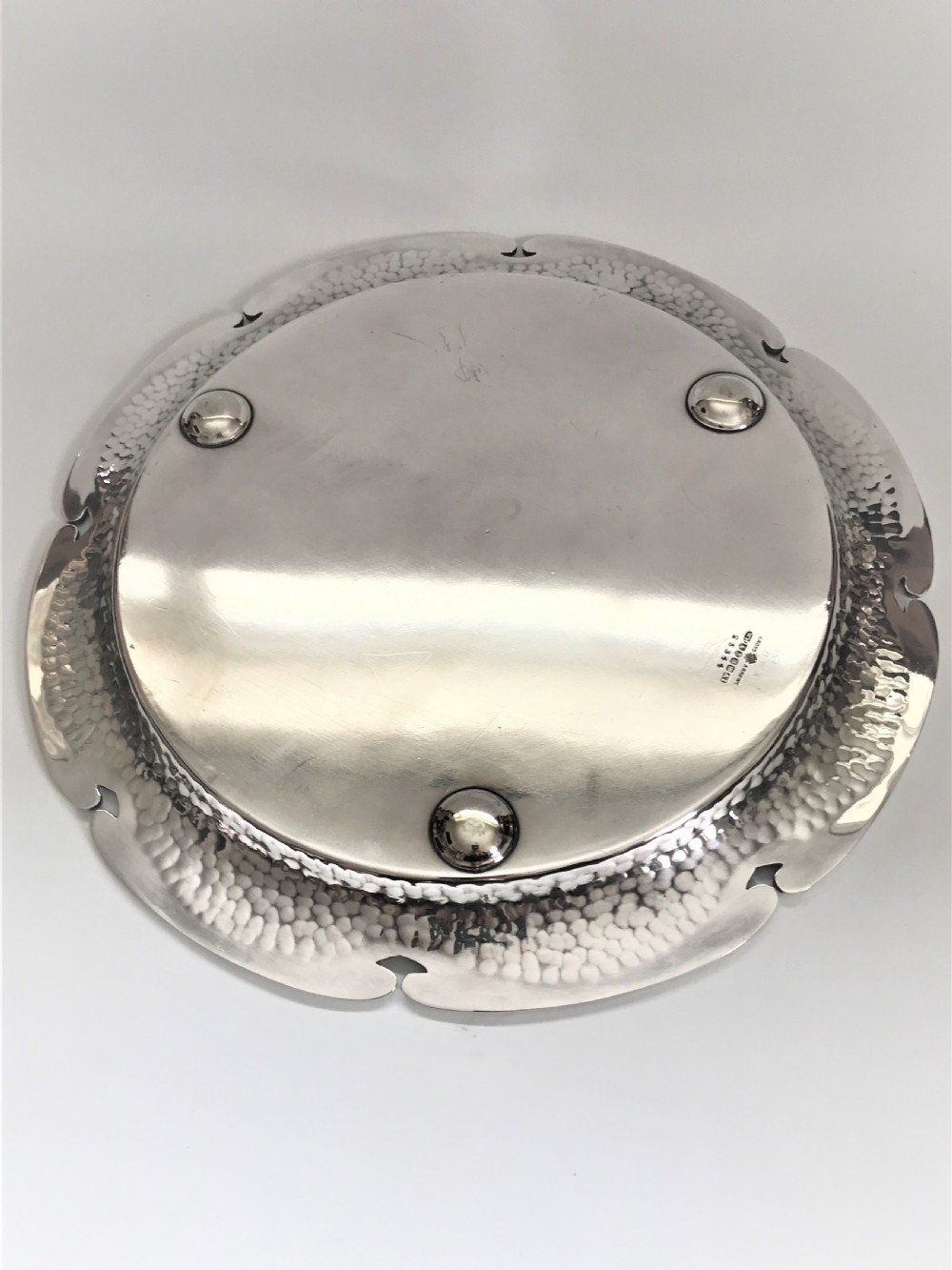 A stylish Arts & Crafts silver plated salver View V
