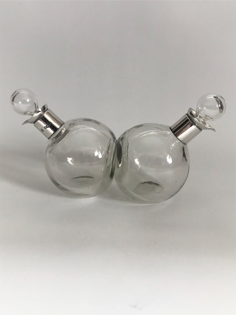 A charming silver mounted oil & vinegar set View V