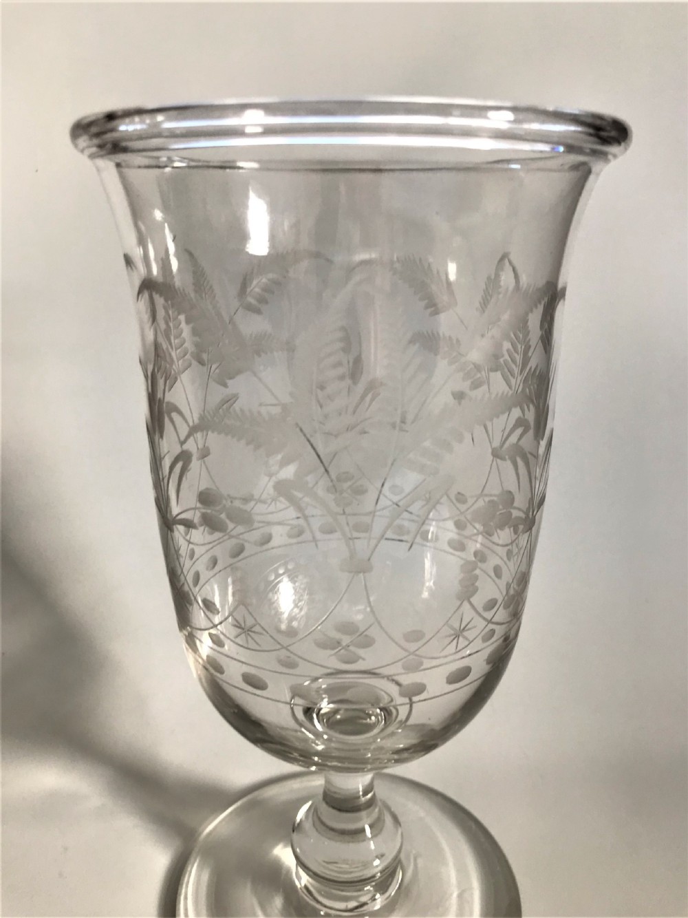 A pretty fern etched Victorian small celery vase View IV