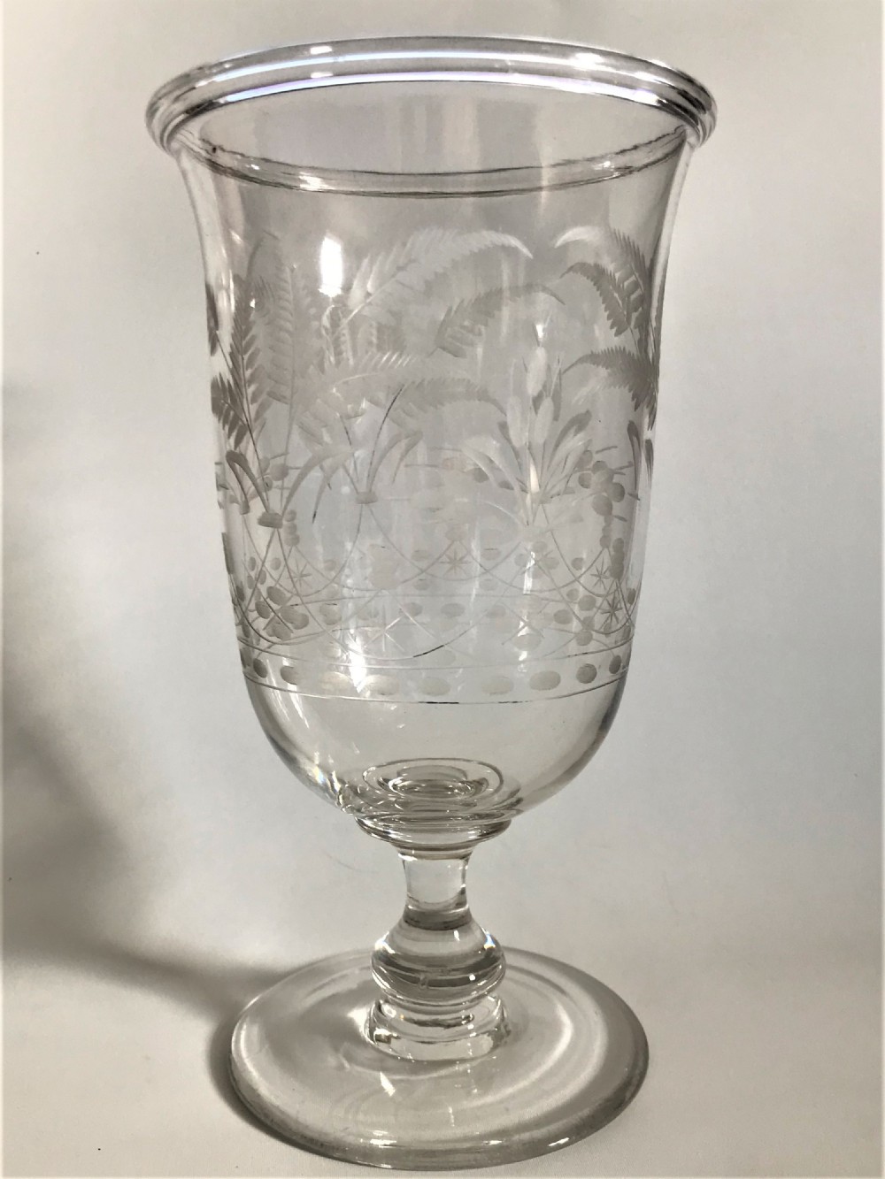 A pretty fern etched Victorian small celery vase View VI
