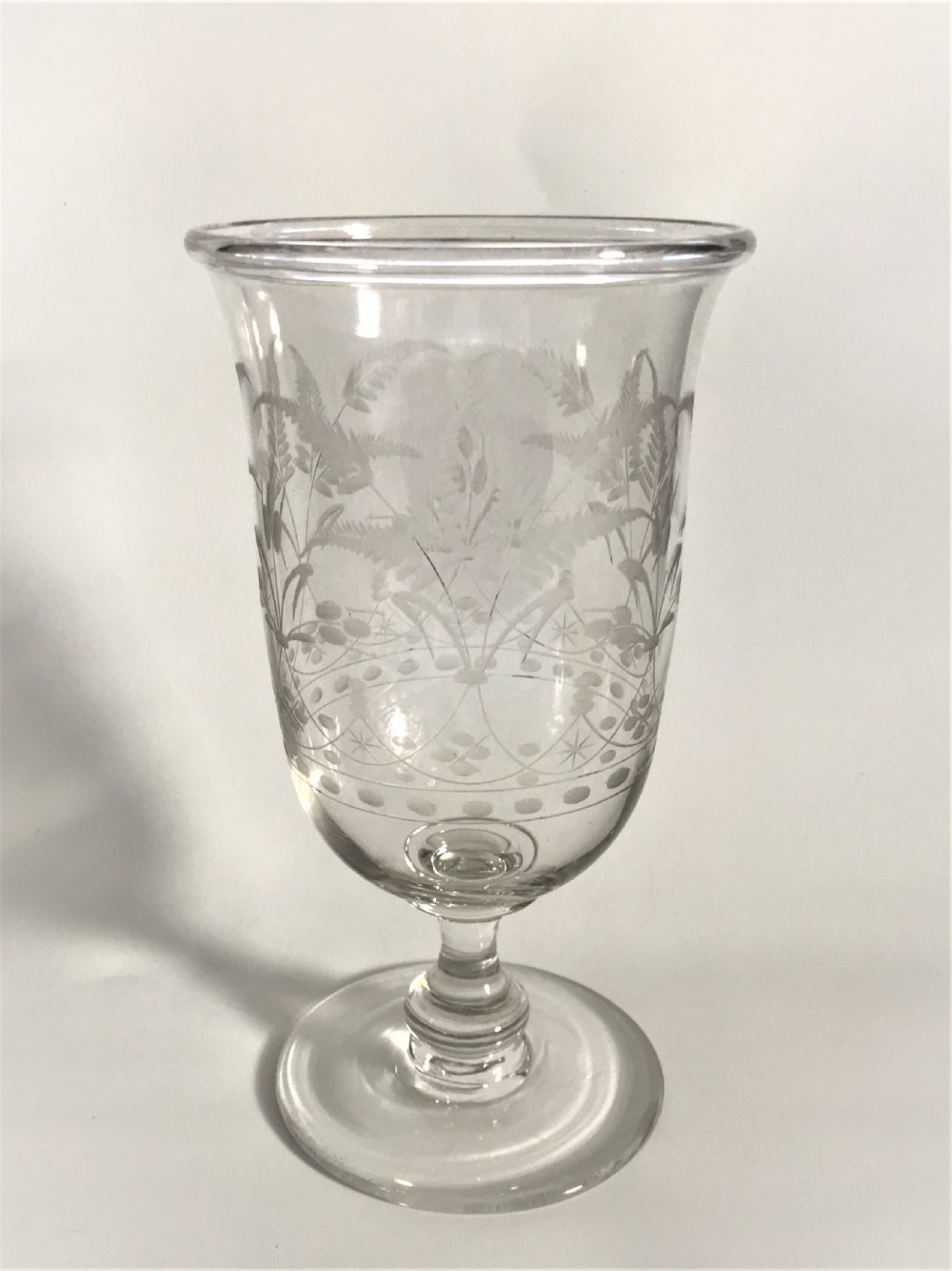 A pretty fern etched Victorian small celery vase