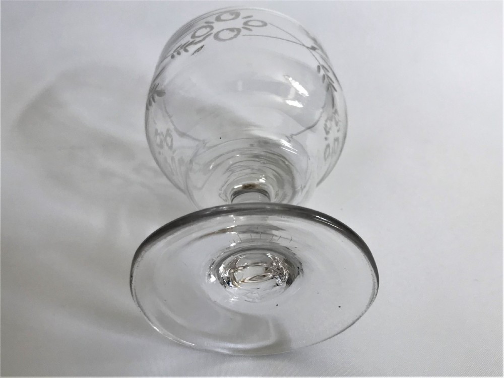 A late 18th Century etched wine glass View IV