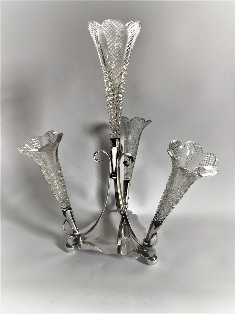 A gorgeous Art Nouveau silver plated epergne View III