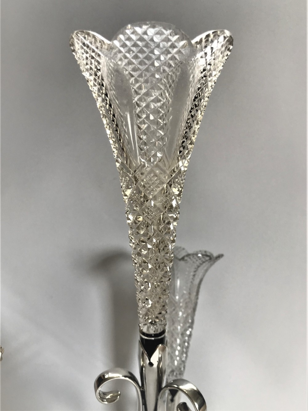 A gorgeous Art Nouveau silver plated epergne View V