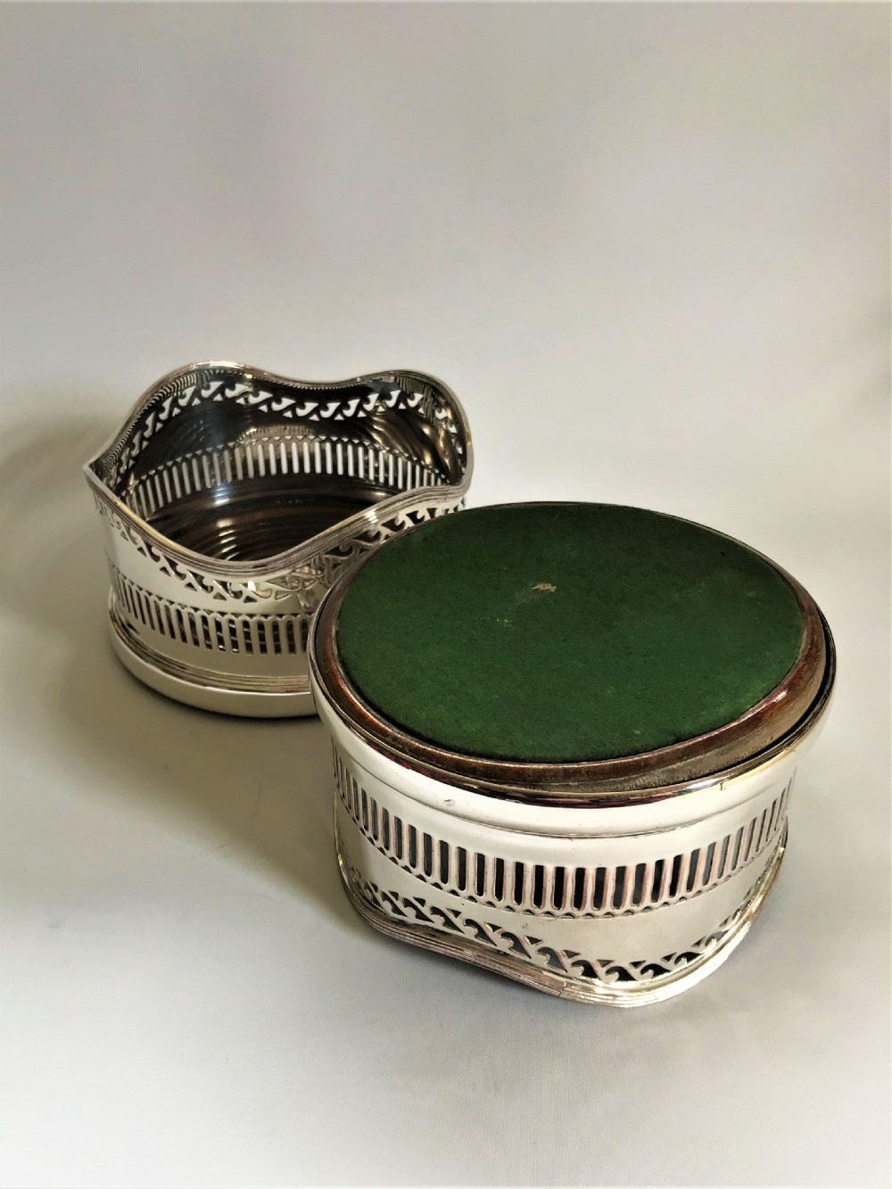A handsome pair of early Victorian silver plated coasters View IV