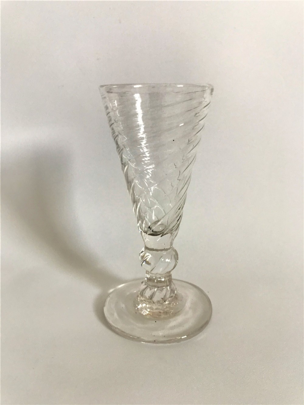 A superb 18th Century wrythen ale glass