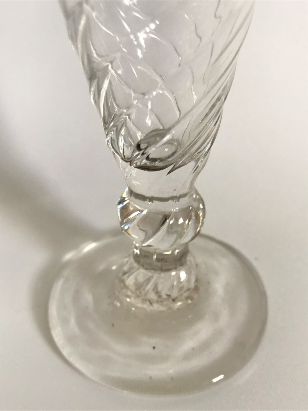 A superb 18th Century wrythen ale glass View III